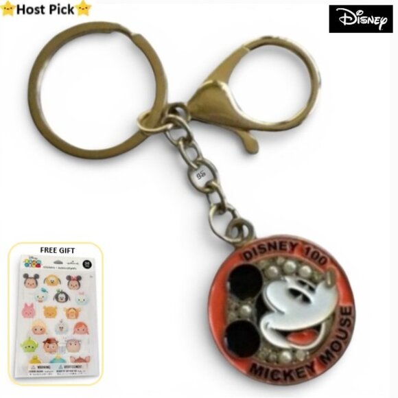 Disney Accessories - DISNEY 100 Mickey Mouse Collectible Pearl & Rhinestone Keychain Bag Charm - NWOT